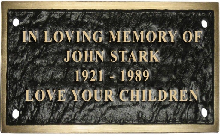 Bronze Cast Plaque Custom Recycled Plastic Bench Large