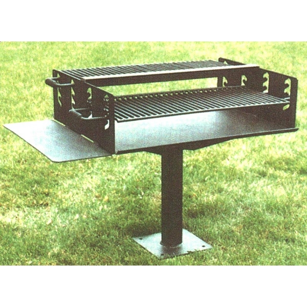 Group Barbecue In. Furniture Steel Welded Grill In. 1008 - Picnic 6 Square Square