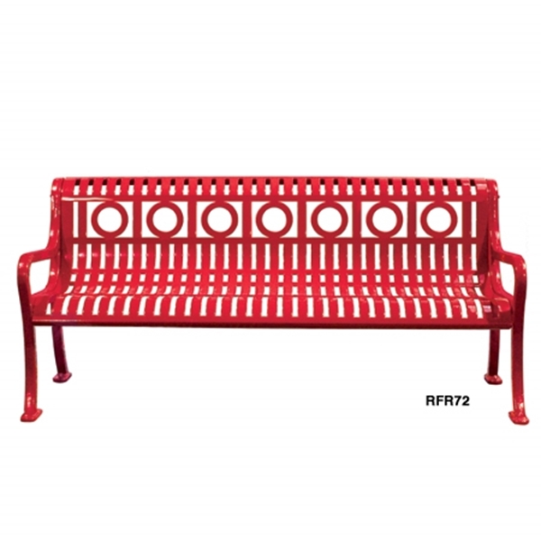 Contour Bench with Back | Recycled Plastic Planks | Powder Coated Frame