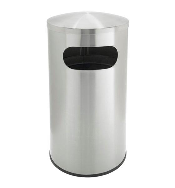 15 Gallon Stainless Steel Trash Can, Portable, 22 lbs.