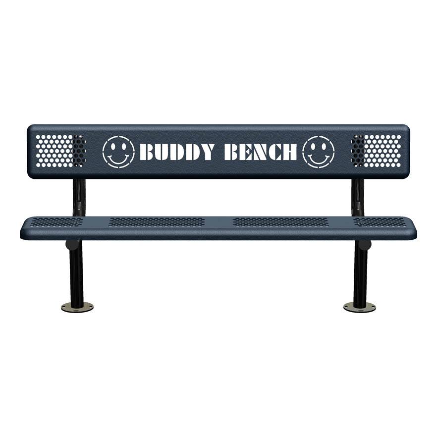 Buddy　with　Ft.　Picnic　Furniture　Perforated　Back　Bench　Steel