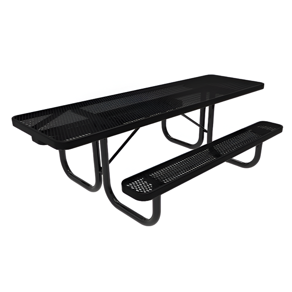 Elite Series 8 ft. Thermoplastic Polyethylene Coated Rectangular ADA Compliant Picnic Table with Extended Top	