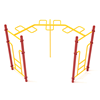 PTC006 - 90-Degree Snake Loop Monkey Bar Ladder - Ages 5 To 12 Yr - Yellow on Red