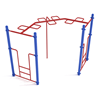 PTC006 - 90-Degree Snake Loop Monkey Bar Ladder - Ages 5 To 12 Yr -  Red on Blue