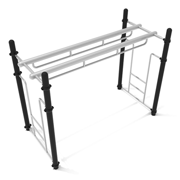 PTC015 - Double Parallel Bar Ladder Playground Climber - Ages 5 To 12 Yr - Gray on Black