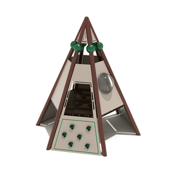 PFS068 - Teepee Hideout Playground Climbing Structures - Ages 2 To 12 Yr - Green
