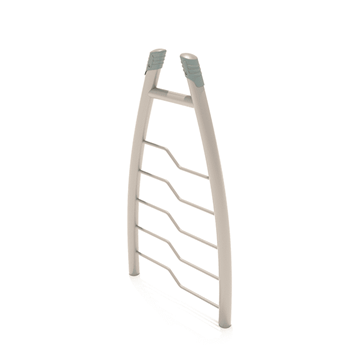 PGS035 - Curved Post Bent Rung Vertical Playground Ladder - Ages 5 To 12 Yr  - Tan on Gray