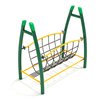 PGS017 - Curved Post Bridge Net Climber Playground Equipment - Ages 5 To 12 Y - Back - Yellow, Green, Lime Green