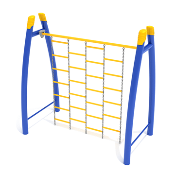 PGS002 - Curved Post Chain Wall Climbing Playground Equipment - Ages 5 To 12 Yr - Yellow, Blue, Yellow