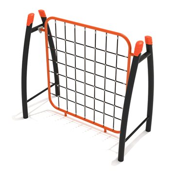 PGS004 - Curved Post Net Climber Playground Equipment - Ages 5 To 12 Yr - Orange, Black, Orange