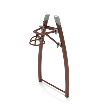 PGS033 - Curved Post Overhead Playground Spinner - Ages 5 To 12 Yr - Brown, Brown, Gray 