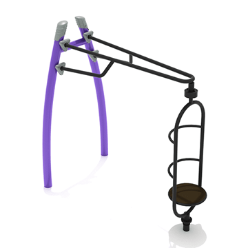 PGS012 - Curved Post Standing Orbital Playground Spinner - Ages 5 To 12 Yr - Black, Purple. Gray