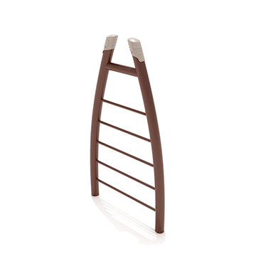 PGS034 - Curved Post Straight Rung Vertical Playground Ladder - Ages 2 To 5 Yr - Brown, Tan