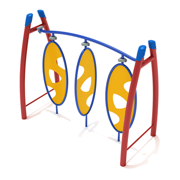 PGS010 - Curved Post Triple Wing Playground Climber - Ages 5 To 12 Yr - Red, Yellow, Blue