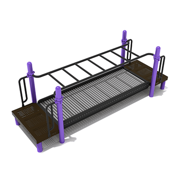 PFS078 - Monkey Bar Roller Slide Climbing Playground Equipment - Ages 2 To 5 Yr  -  Black on Purple