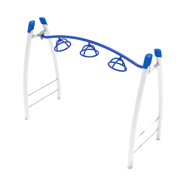 PGS001 - Single Post 3-Wheel Overhead Spinner Climbing Playground Equipment - Ages 5 To 12 Yr -  Blue, White