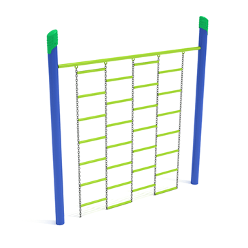 PGS021 - Single Post Chain Playground Climbing Wall - Ages 5 To 12 Yr - Lime Green, Blue