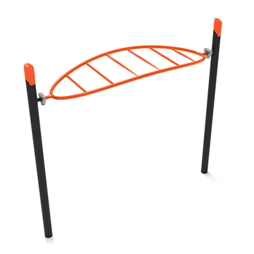 PGS024 - Single Post Overhead Horizon Climber Monkey Bar Ladder - Ages 5 To 12 Yr - Orange on Black