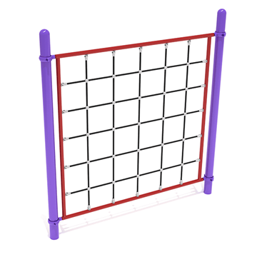 PTC022 - Square Net Climber Playground Equipment - Ages 5 To 12 Yr - Red on Purple