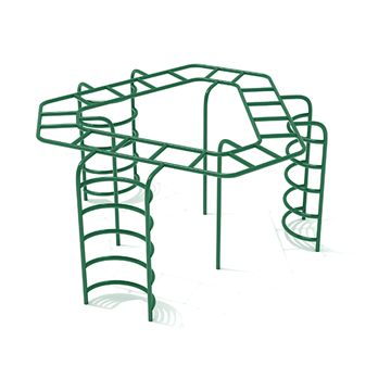 PFS072 - Triangle Overhead Ladder Climber Free Standing Monkey Bars - Ages 5 To 12 Yr - Green - Front