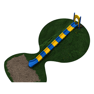 PEL009 - 22-Foot Single Straight Embankment Slide - Ages 2 To 12 Yr - Yellow, Blue