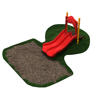 3-Foot Double Straight Hillside Slide - Ages 2 To 12 Yr - Red