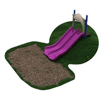 PEL004 - 4-Foot Double Straight Hillside Slide - Ages 2 To 12 Yr