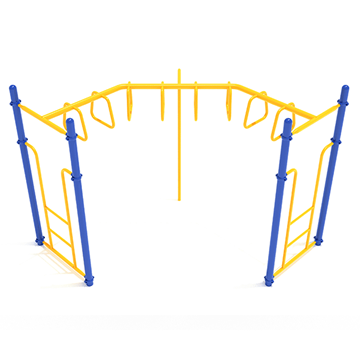 PTC008 - 90-Degree Trapezoid Loop Ladder Playground Climber - Ages 5 To 12 Yr - Yellow, Blue